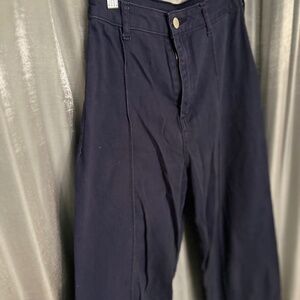 high waisted wide leg pin tuck trousers